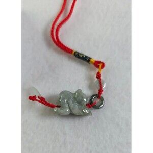 Chinese Zodiac Pig Jade Charm - Feng Shui Phone Strap / Handbag Lucky Pendant